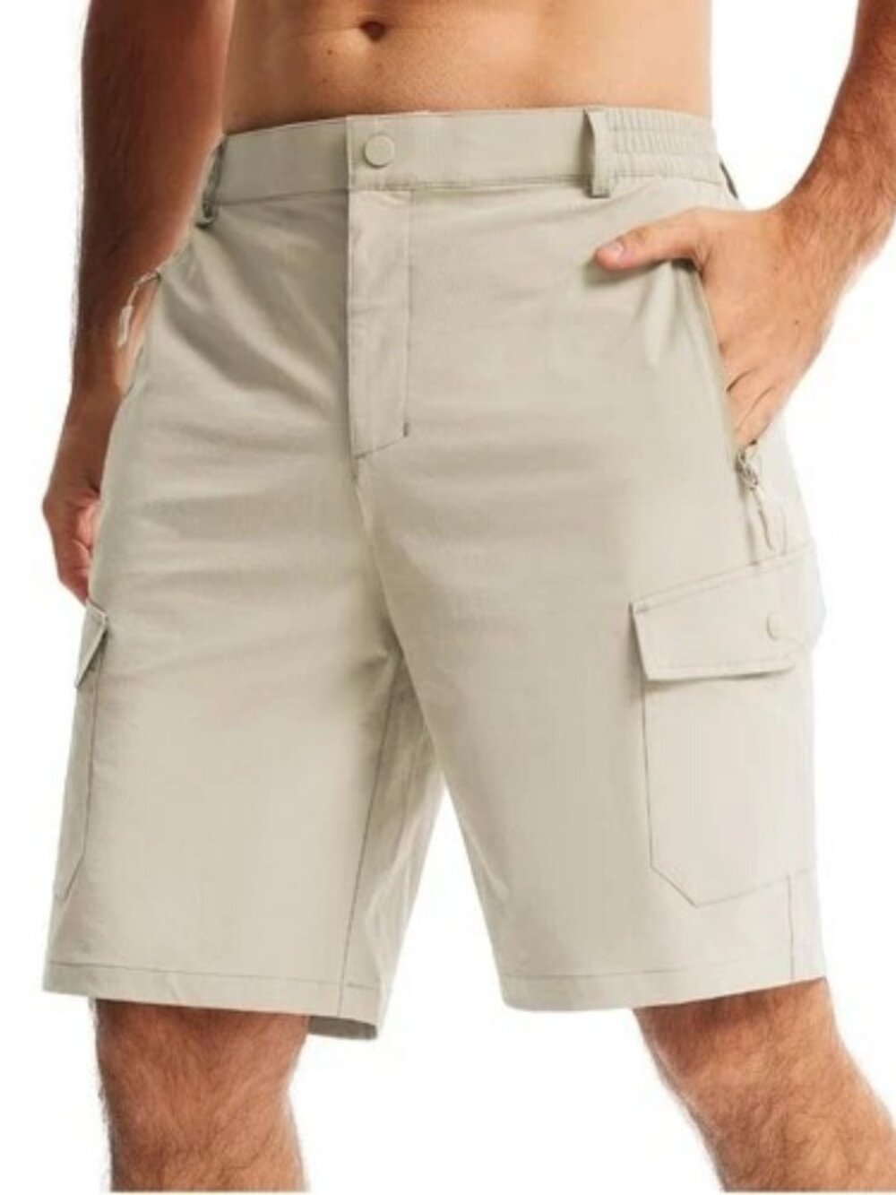 NEW - Libin Men's Cargo Shorts - Light Khaki - size 38